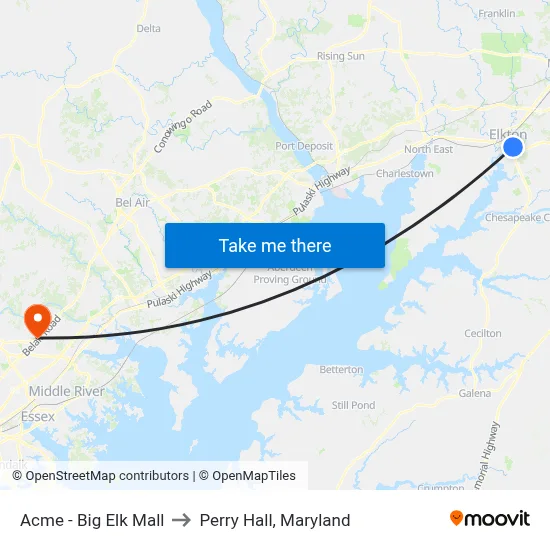 Acme - Big Elk Mall to Perry Hall, Maryland map
