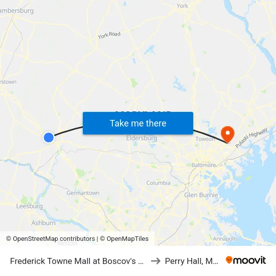 Frederick Towne Mall at Boscov's West Entrance to Perry Hall, Maryland map