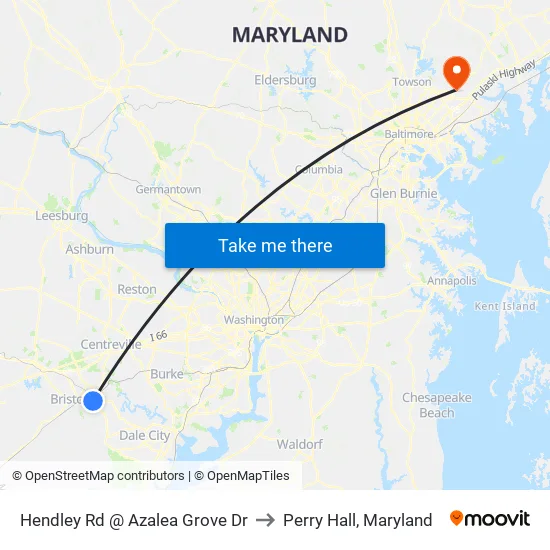 Hendley Rd @ Azalea Grove Dr to Perry Hall, Maryland map
