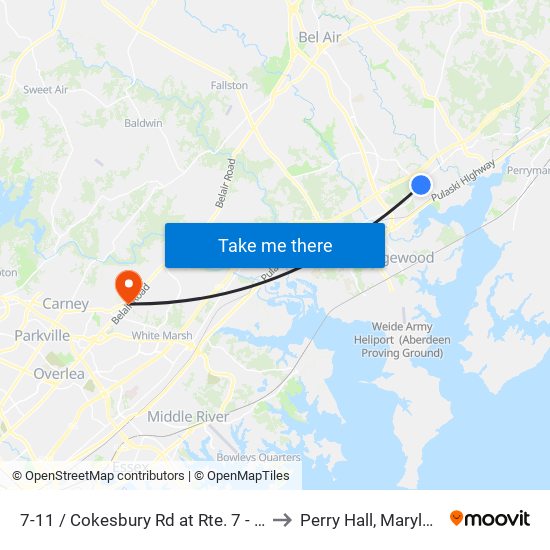 7-11 / Cokesbury Rd at Rte. 7 - Wb to Perry Hall, Maryland map