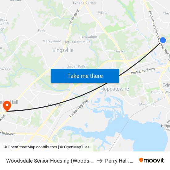 Woodsdale Senior Housing (Woodsdale Rd & Penny Ln) to Perry Hall, Maryland map