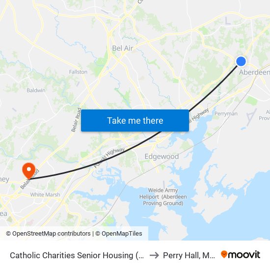 Catholic Charities Senior Housing (901 Barnett Ln) to Perry Hall, Maryland map