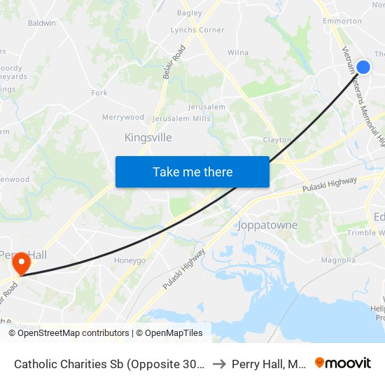 Catholic Charities Sb (Opposite 3001 St. Clair Ln) to Perry Hall, Maryland map