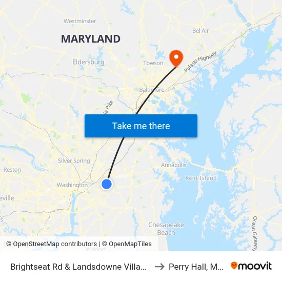Brightseat Rd & Landsdowne Village Apartments to Perry Hall, Maryland map