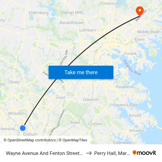 Wayne Avenue And Fenton Street (Inbound) to Perry Hall, Maryland map