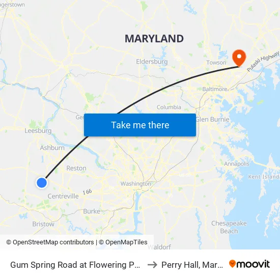 Gum Spring Road at Flowering Path Place to Perry Hall, Maryland map