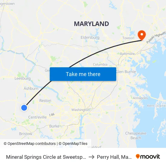 Mineral Springs Circle at Sweetspire Square to Perry Hall, Maryland map