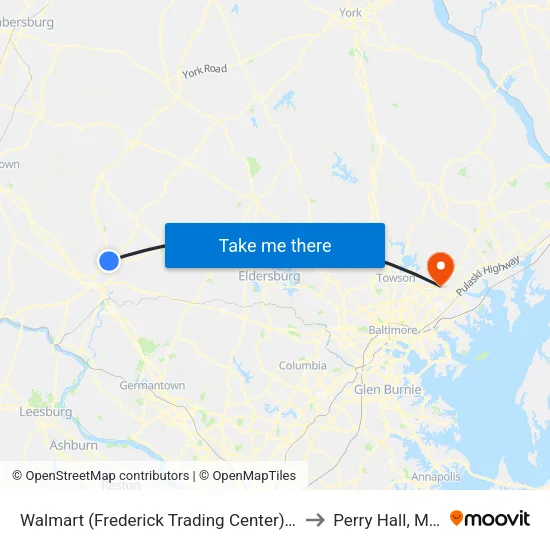Walmart (Frederick Trading Center) at Service Road to Perry Hall, Maryland map