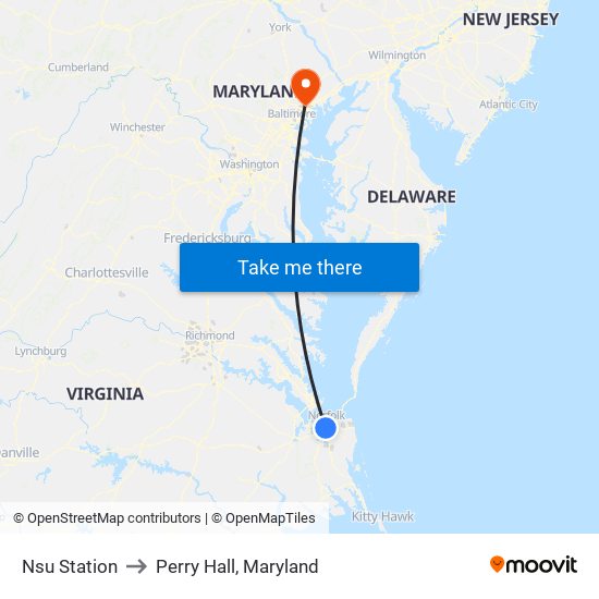 Nsu Station to Perry Hall, Maryland map