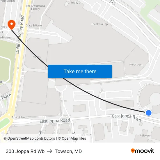 300 Joppa Rd Wb to Towson, MD map
