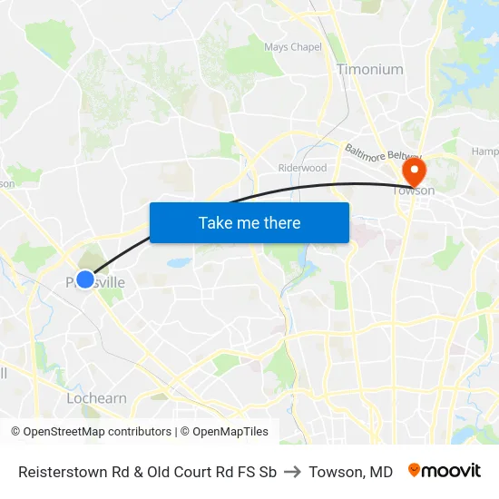 Reisterstown Rd & Old Court Rd FS Sb to Towson, MD map