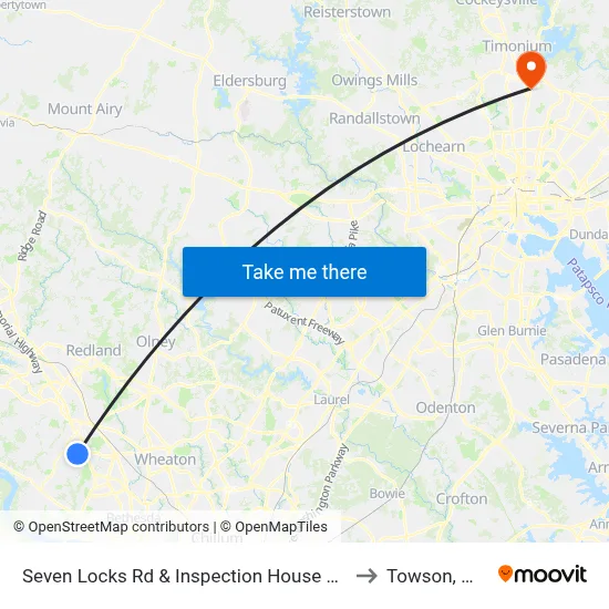 Seven Locks Rd & Inspection House Rd to Towson, MD map