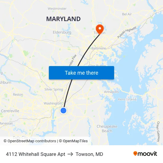 4112 Whitehall Square Apt to Towson, MD map