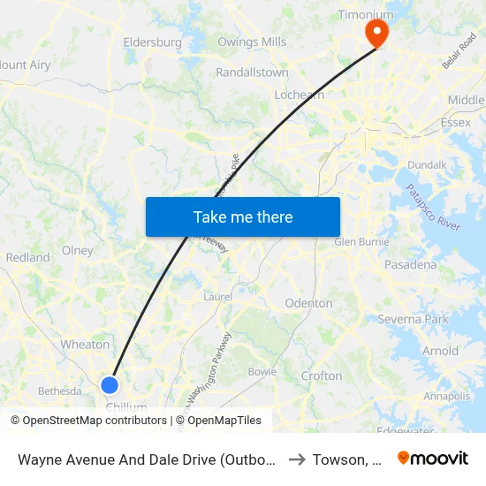 Wayne Avenue And Dale Drive (Outbound) to Towson, MD map