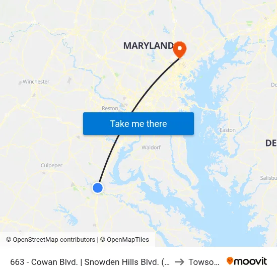 663 - Cowan Blvd. | Snowden Hills Blvd. (Evergreens Apts.) to Towson, MD map