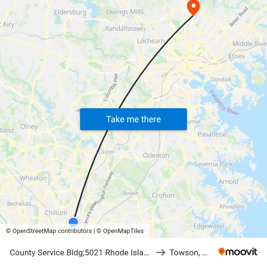 County Service Bldg;5021 Rhode Island to Towson, MD map