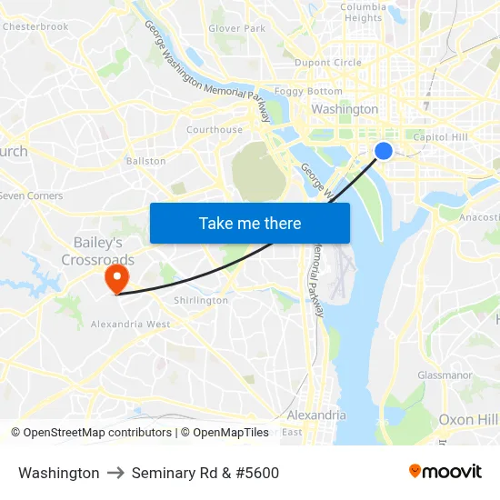 Washington to Seminary Rd & #5600 map