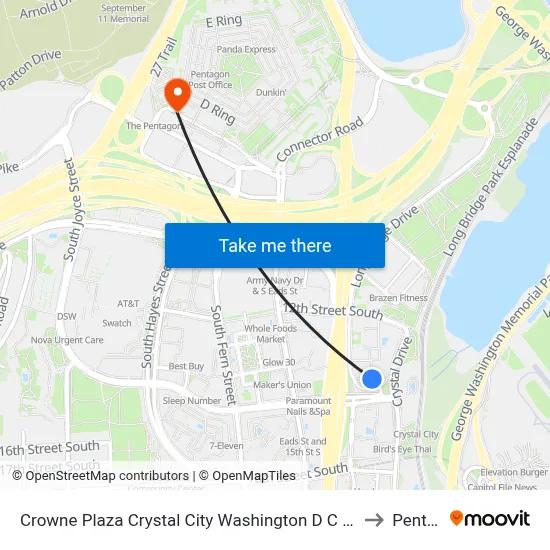 Crowne Plaza Crystal City Washington D C an IHG Hotel Arlington to Pentagon map