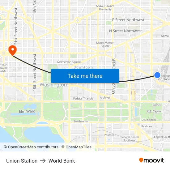Union Station to World Bank map