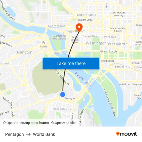 Pentagon to World Bank map