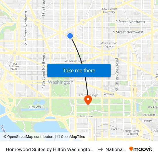 Homewood Suites by Hilton Washington D C Downtown to National Mall map