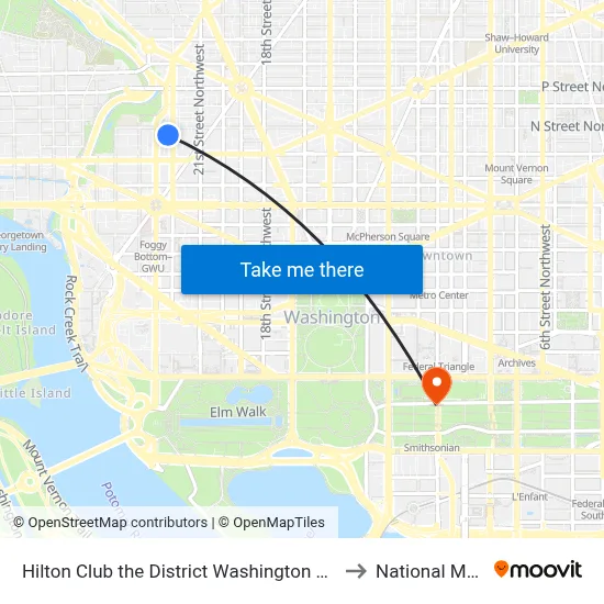 Hilton Club the District Washington Dc to National Mall map