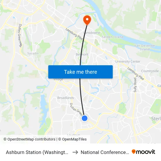 Ashburn Station (Washington Metro) to National Conference Center map