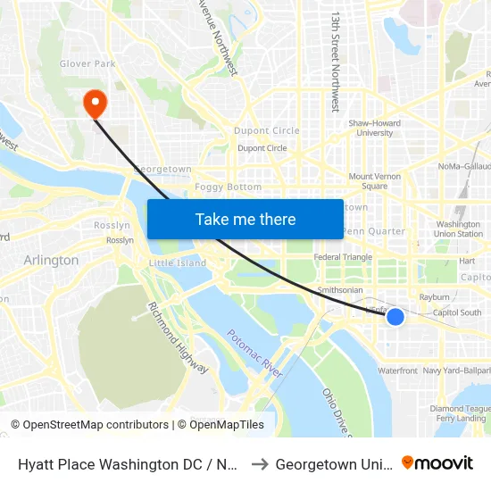 Hyatt Place Washington DC / National Mall to Georgetown University map