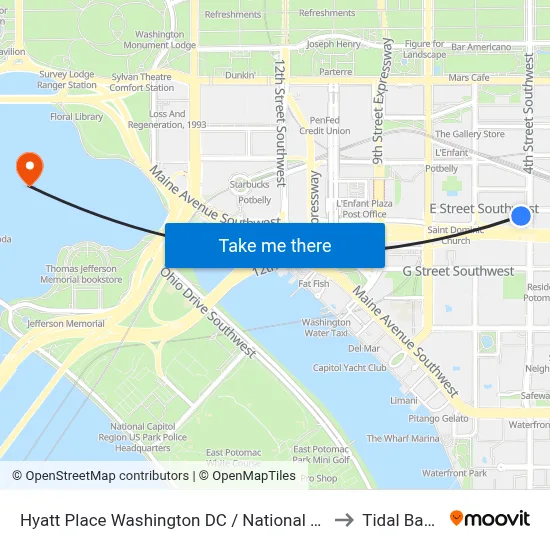Hyatt Place Washington DC / National Mall to Tidal Basin map