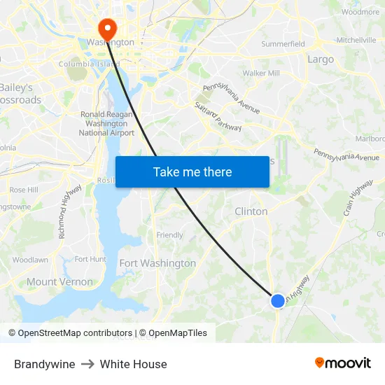Brandywine to White House map