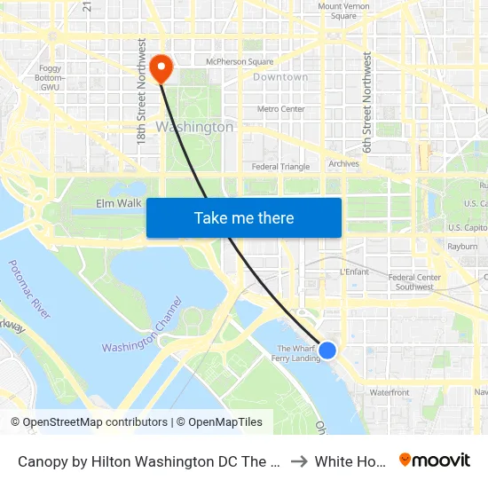 Canopy by Hilton Washington DC The Wharf to White House map