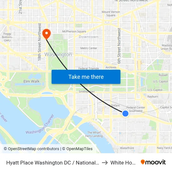 Hyatt Place Washington DC / National Mall to White House map