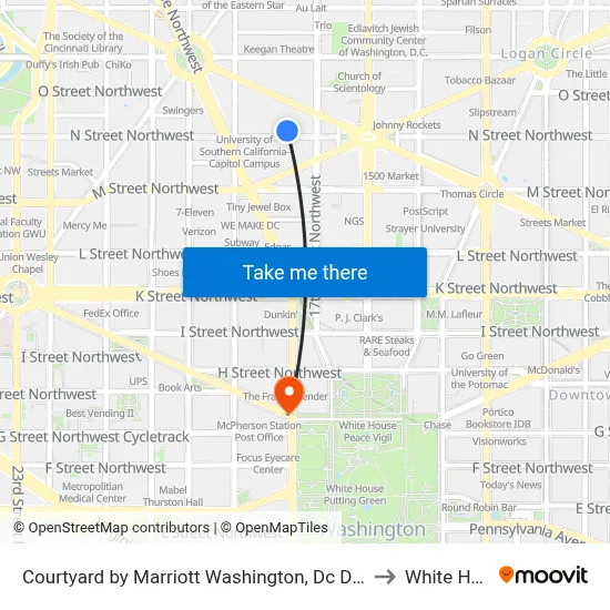 Courtyard by Marriott Washington, Dc Dupont Circle to White House map