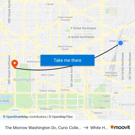 The Morrow Washington Dc, Curio Collection by Hilton to White House map