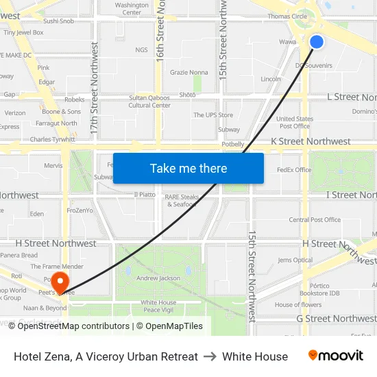 Hotel Zena, A Viceroy Urban Retreat to White House map