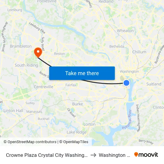 Crowne Plaza Crystal City Washington D C an IHG Hotel Arlington to Washington Dulles Airport map
