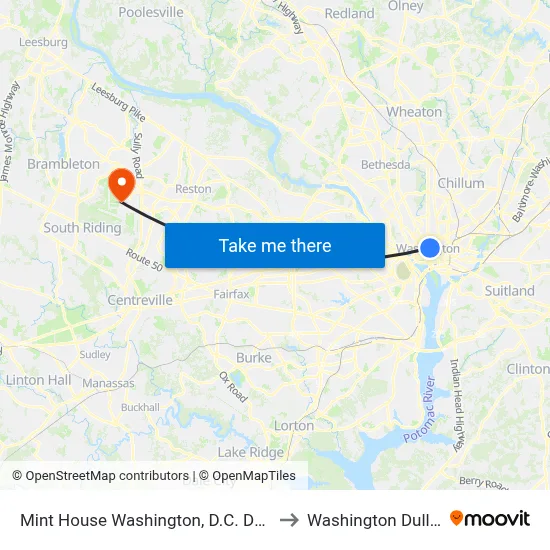 Mint House Washington, D.C. Downtown by Kasa to Washington Dulles Airport map
