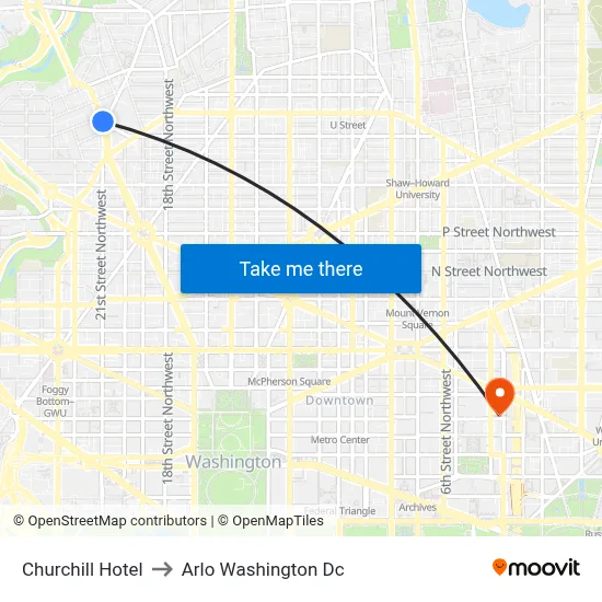 Churchill Hotel, 1914 Connecticut Ave NW to Arlo Washington Dc map