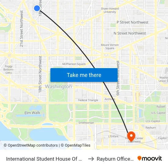 International Student House Of Washington, D.C. to Rayburn Office Building map