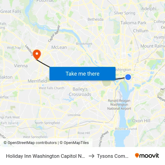 Holiday Inn Washington Capitol National Mall an IHG Hotel to Tysons Commerce Center map