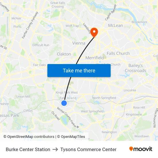 Burke Center Station, 10315 Luria Commons Ct to Tysons Commerce Center map