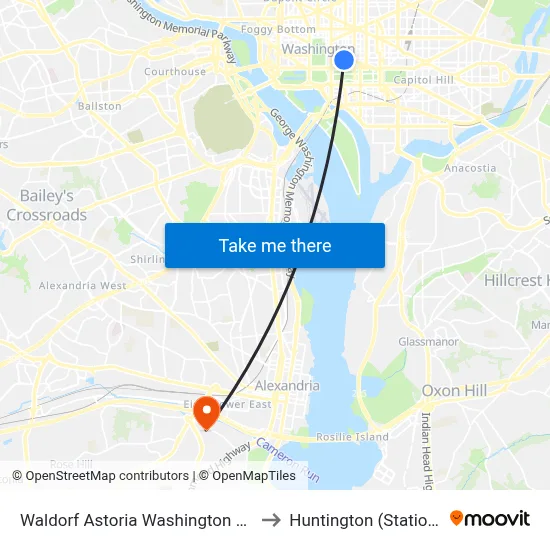 Waldorf Astoria Washington Dc to Huntington (Station) map
