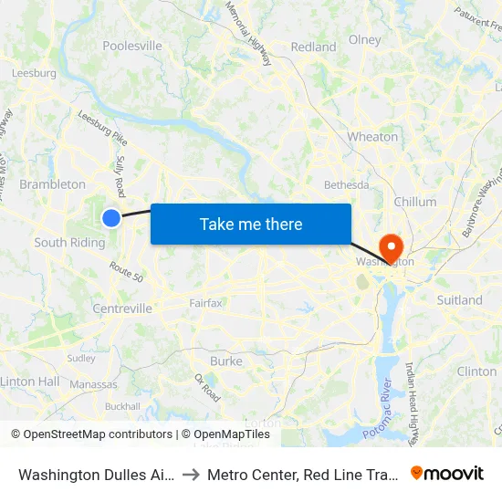 Washington Dulles Airport (IAD) to Metro Center, Red Line Track 2 Platform map