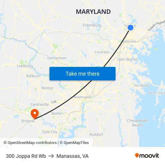 300 Joppa Rd Wb to Manassas, VA map