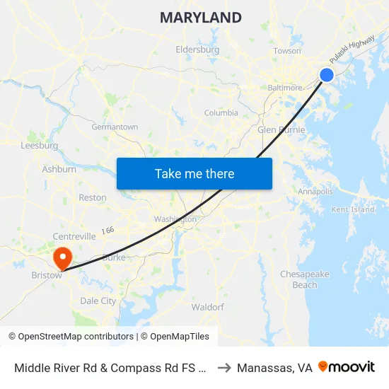 Middle River Rd & Compass Rd FS Sb to Manassas, VA map