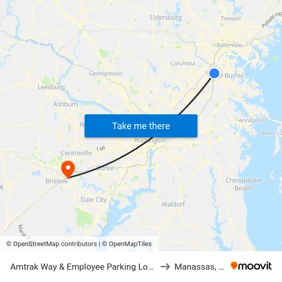 Amtrak Way & Employee Parking Lot Nb to Manassas, VA map