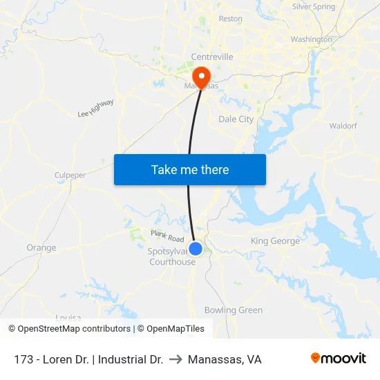 173 - Loren Dr. | Industrial Dr. to Manassas, VA map