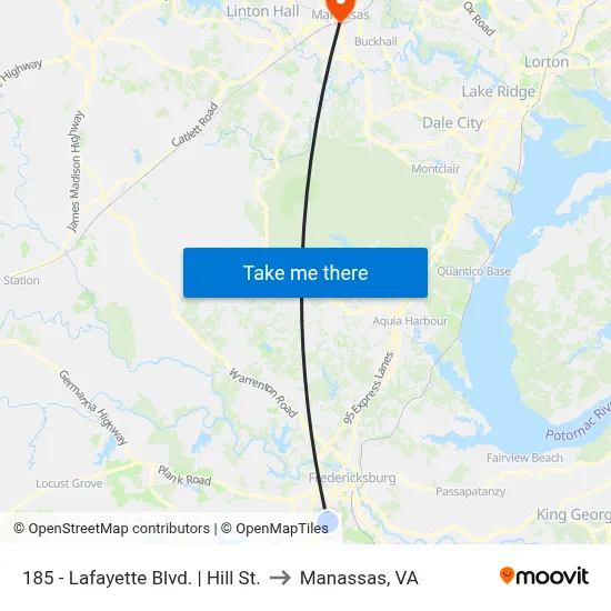 185 - Lafayette Blvd. | Hill St. to Manassas, VA map