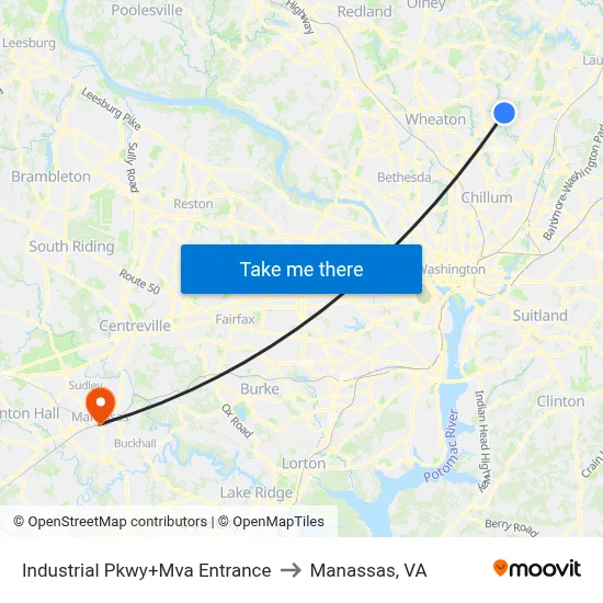 Industrial Pkwy+Mva Entrance to Manassas, VA map
