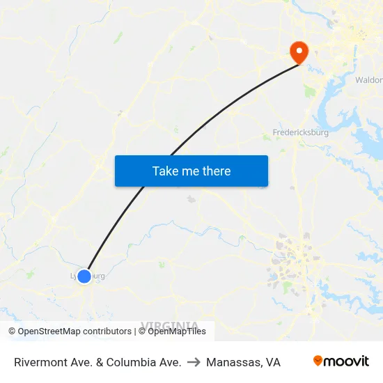 Rivermont Ave. & Columbia Ave. to Manassas, VA map